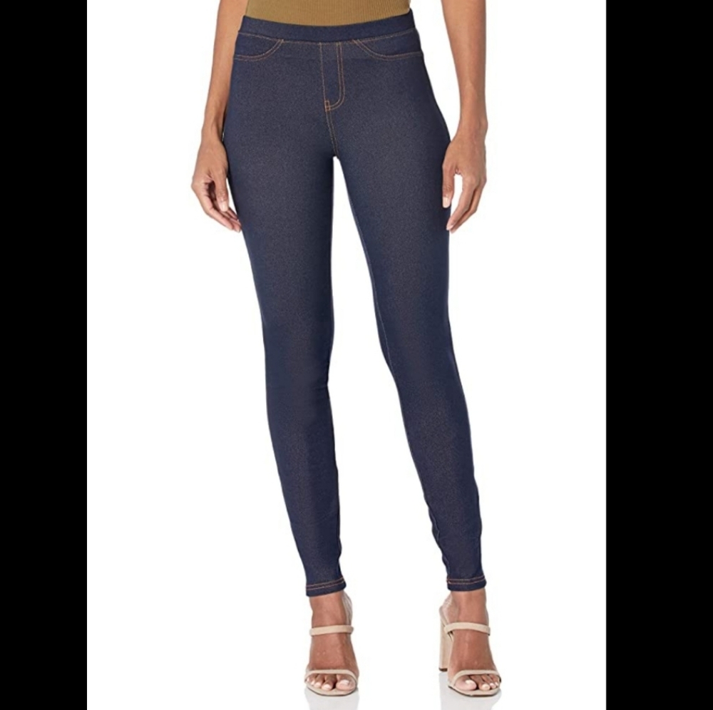 Dark blue denim jeggings stretch leggings